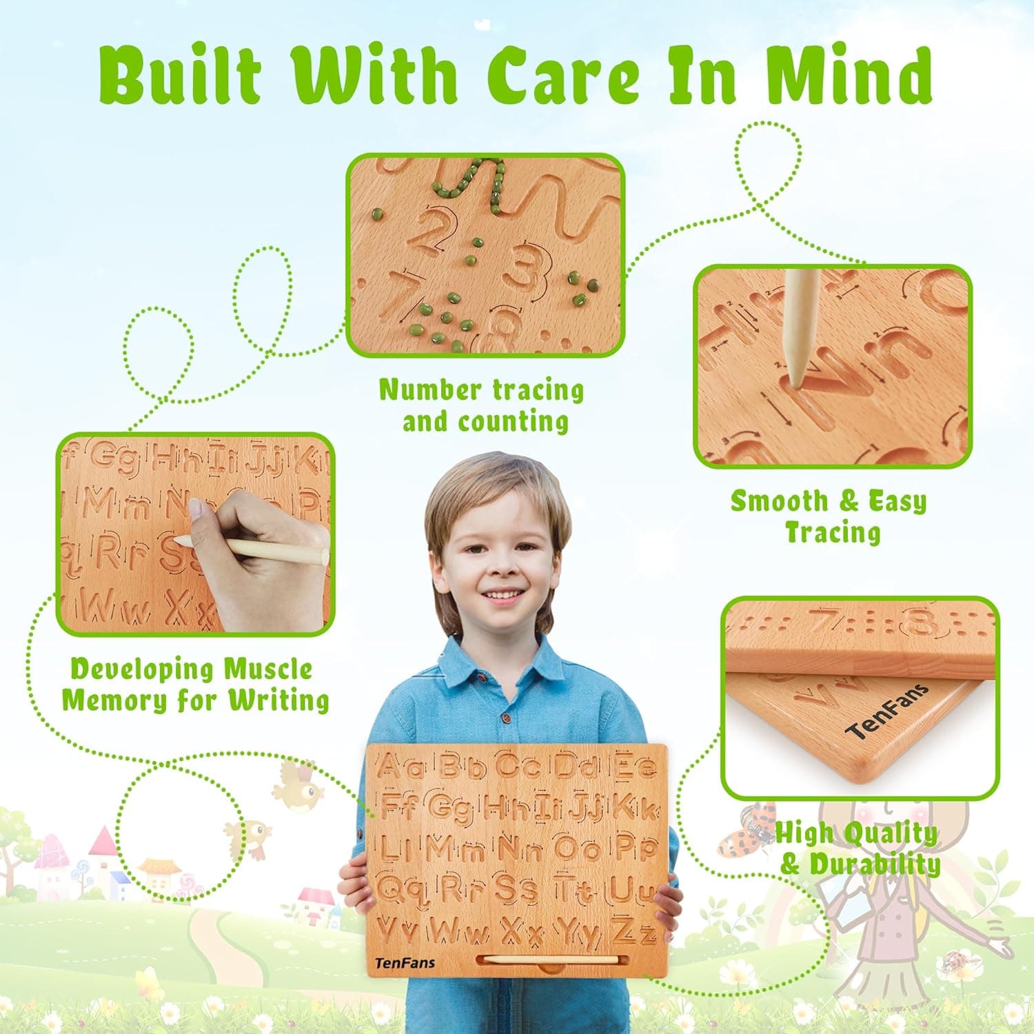 TanFans Wooden Alphabet Tracing Board Review - By Age article