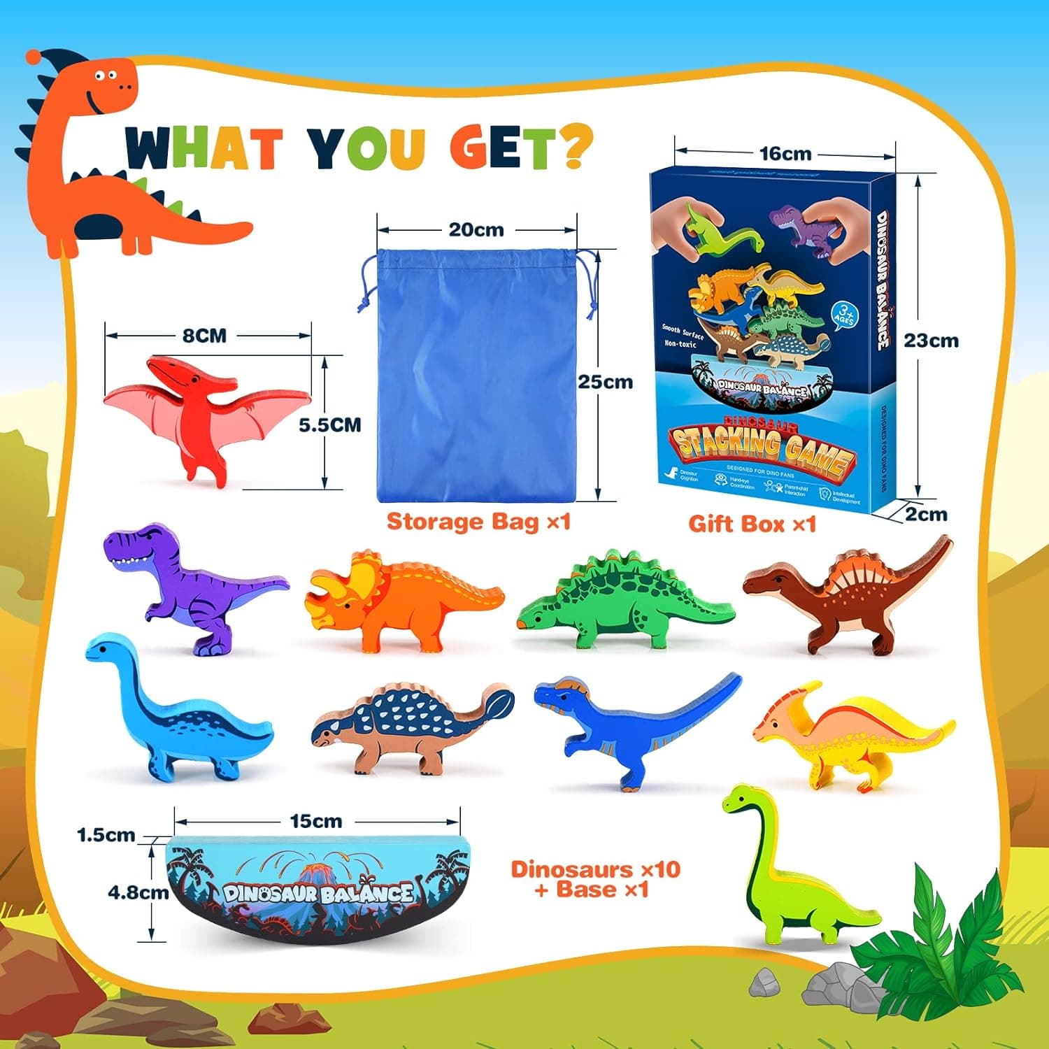 Wooden Dinosaur Stacking Toys Review - By Age article