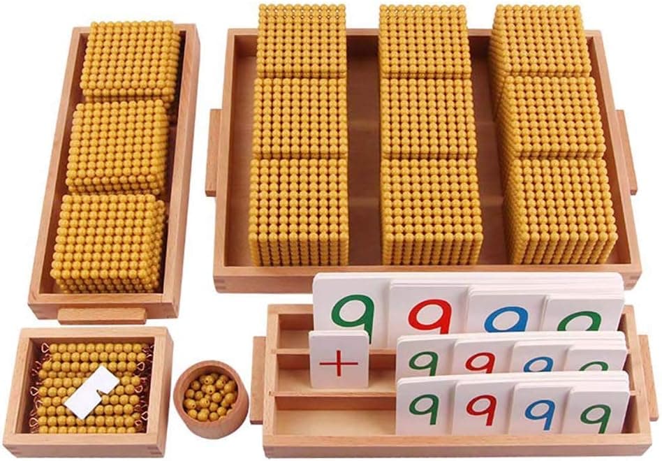 Kghios Montessori Golden Beads Materials Decimal System Bank Game Review - Mathematics article