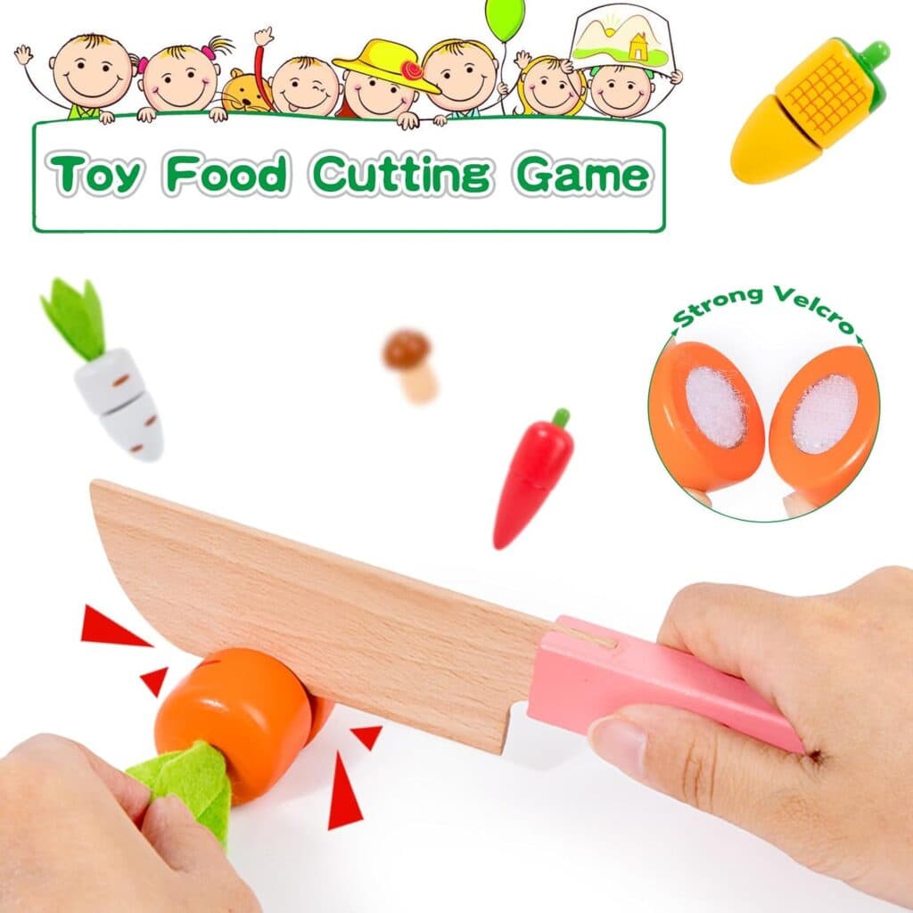 Toddler Montessori Toys for 1 2 3 4 Year Old, Shape Sorting Wooden Educational Toys 1 Year Old Birthday Gifts, Vegetables Harvest Sensory Toys, Preschool Learning Activities for Boys Girls Age 2-4