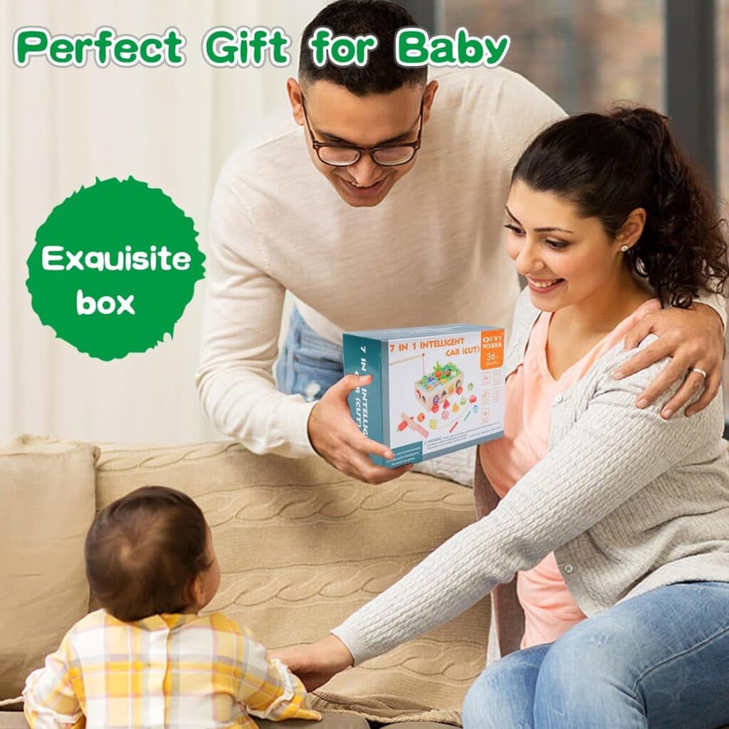 Toddler Montessori Toys for 1 2 3 4 Year Old, Shape Sorting Wooden Educational Toys 1 Year Old Birthday Gifts, Vegetables Harvest Sensory Toys, Preschool Learning Activities for Boys Girls Age 2-4