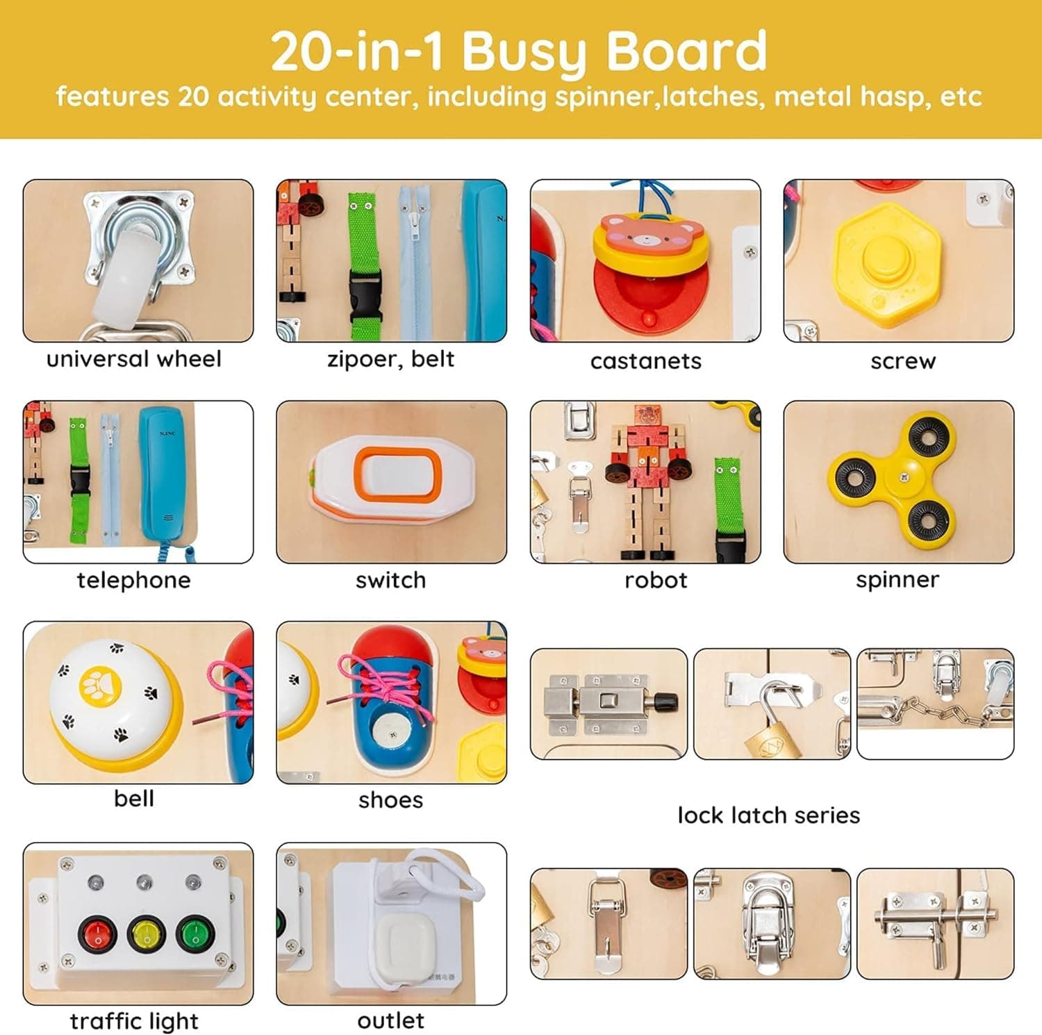 20-in-1 Large Busy Board Review - Fine Motor Skills article