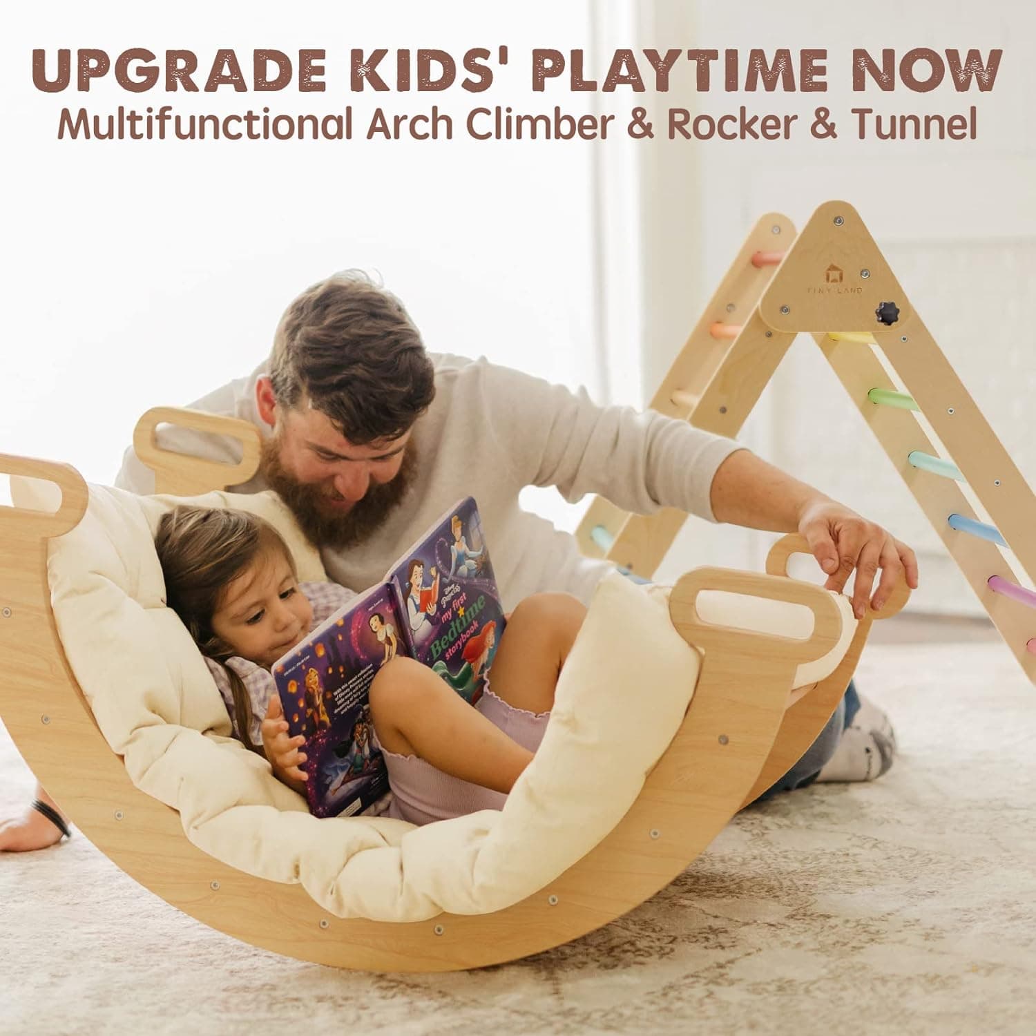 Tiny Land 5-in-1 Rainbow Pikler Triangle Set Review - Montessori toy guide