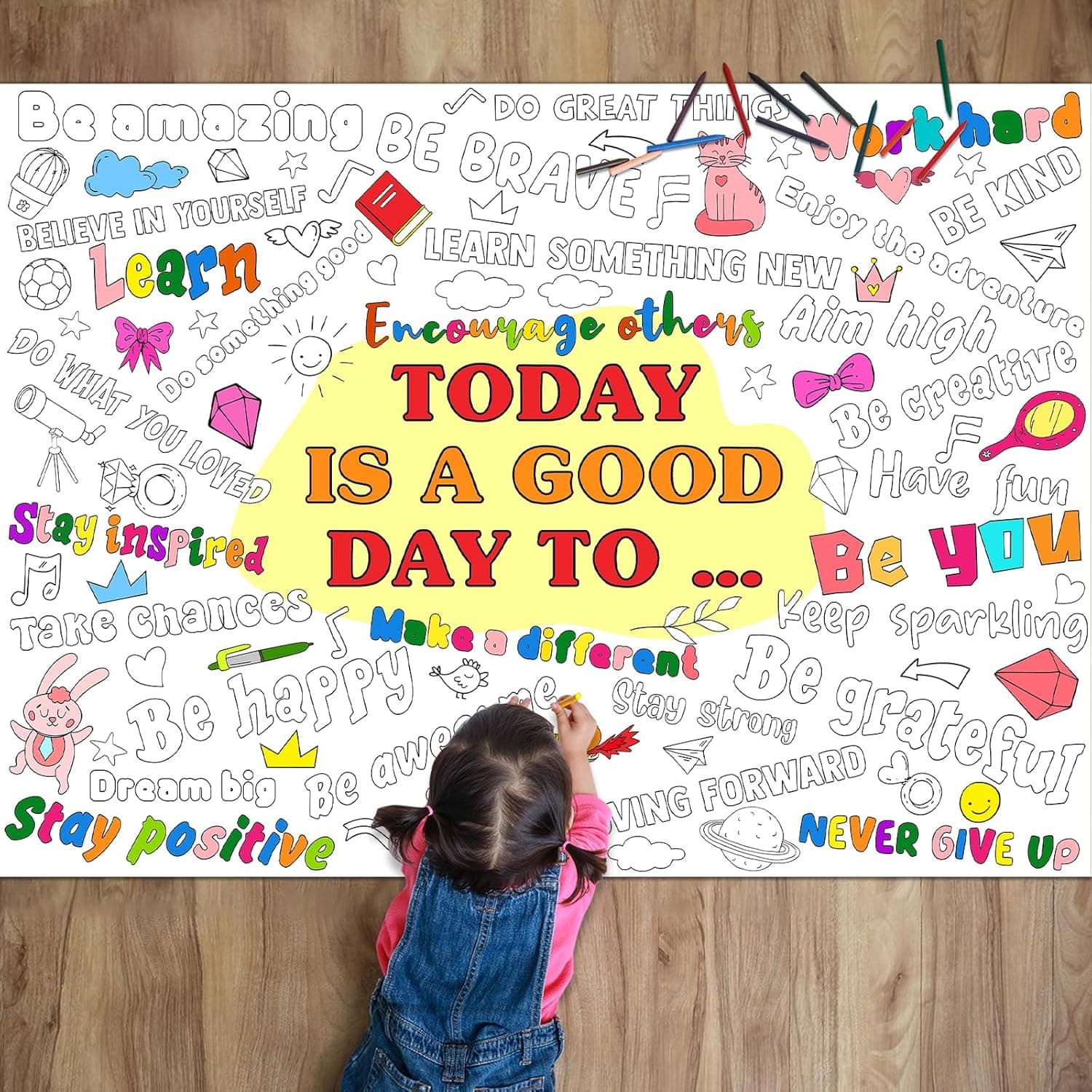 Positive Affirmations Coloring Poster Review - Montessori toy guide
